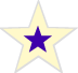 Blue star. Used as a bullet point for list.